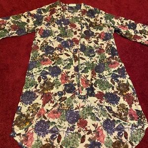 Boho Floral Short-Sleeve Kimono